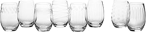 Mikasa Cheers Stemless Wine Glass, 17-Ounce, Set of 8