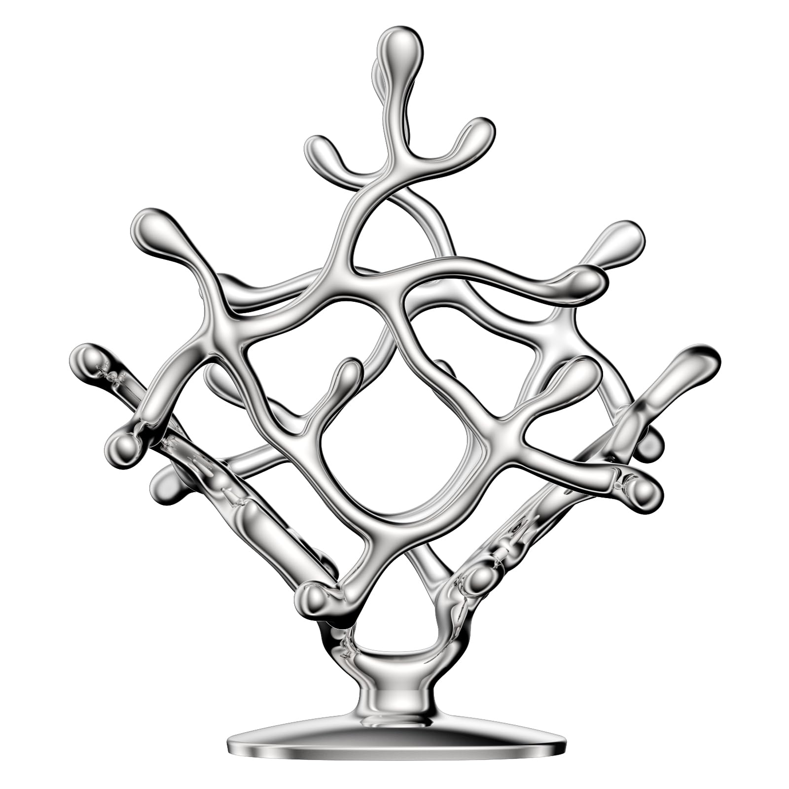 Photo 1 of Napkin Holder - Coral Design, Polished Stainless Steel for Dinner & Lunch Napkins, Elegant Home Decor for Dining Table, Kitchen, Premium Quality