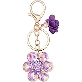 BAOSIWA Cute Keychains for Women Girls, Silicone Flower Purse Bag Charms for Handbag Backpack Car Key Chain Accessories Gifts
