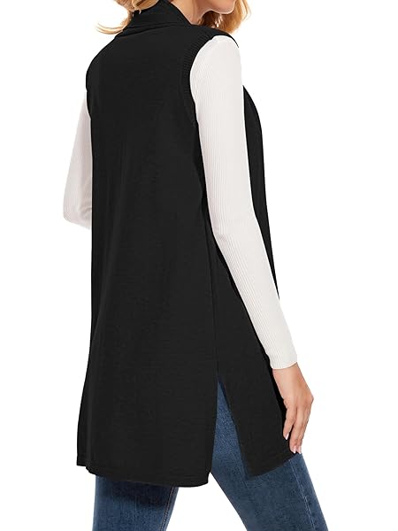 BIFFXEU BLACK SWEATER VEST FOR WOMEN KNIT SLEEVELESS CARDIGANS FALL SWEATER CARDIGAN VESTS XL