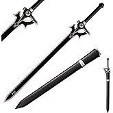 Fort Carbon Steel SAO Sword - Real Metal Handmade Cosplay Kirito Sword - Dark Repulsor/Black Elucidator/Blue Rose