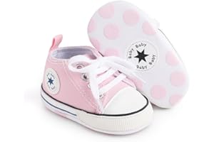 KKIIDDSS Unisex Baby Girls Boys Canvas High-top Shoes, Newborn Infant Anti-Slip Soft Sole Frist Walking Breathable Sneakers