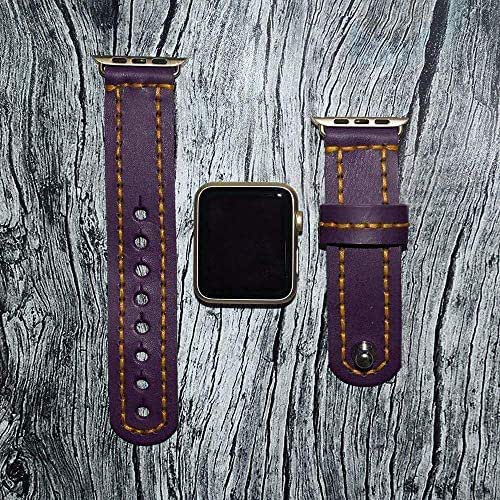 purple leather watch strap