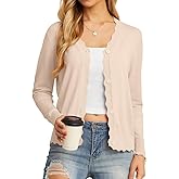 GRECERELLE Women's Long Sleeve V-Neck Button Down Cardigan Knit Shrugs Sweater