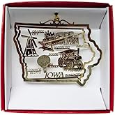 Iowa State Brass Christmas Ornament