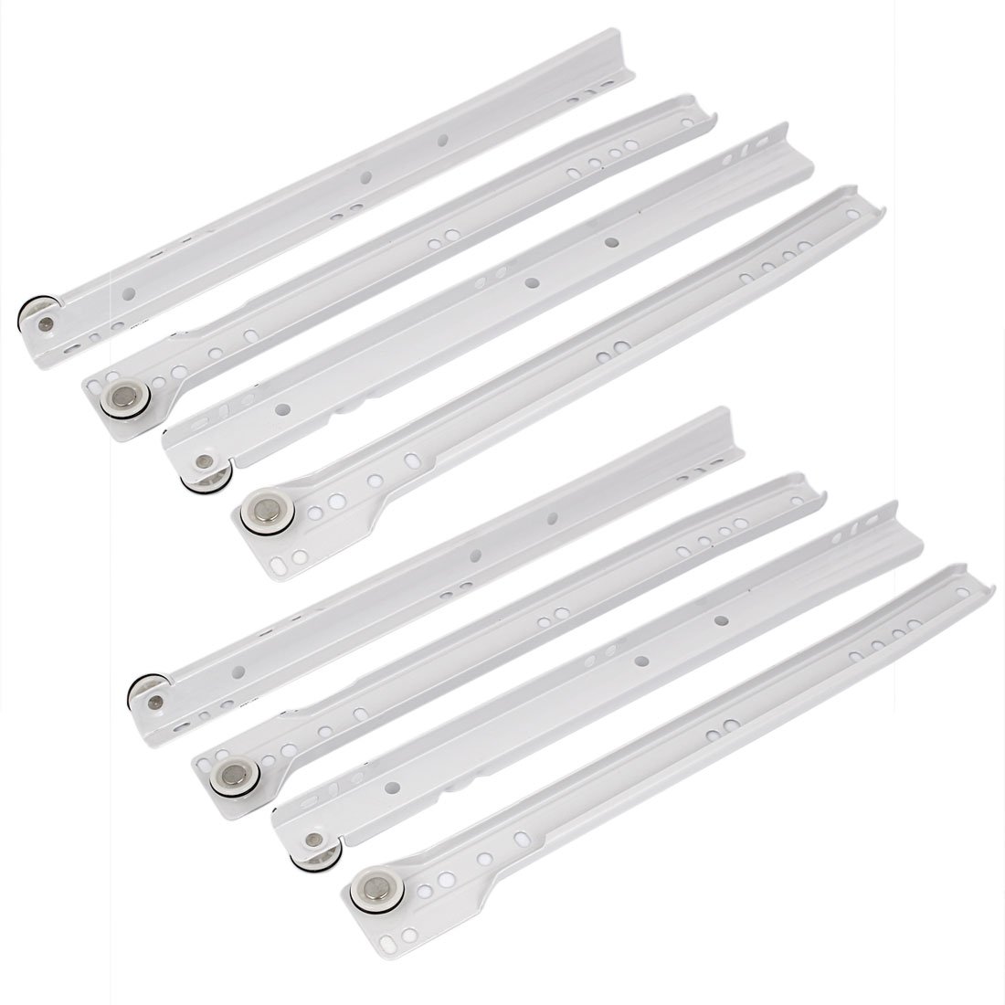 Sourcingmap 12-Inch Roller Wheel Cabinet Keyboard Slide Glide Runner White 1 Set