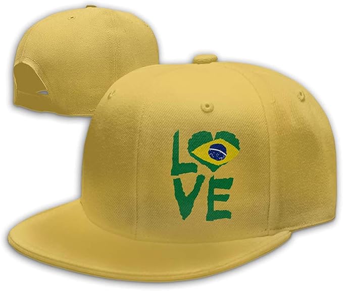 Amazon Co Jp 愛ブラジルの男性 女性のファッションアジャスタブル野球帽スナップバックトラック運転手キャップ 黄 ワンサイズ 服 ファッション小物