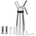 NATUREKIT Homemade Whipped Cream Dispenser,Large 500ml / 1 Pint Capacity Cream Whip Canister with 6 Decorating Nozzles and Cleaning Brush,Leak Free Whipped Cream Maker for Desserts, Dips, Sauces