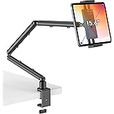 iPad Holder for Desk, Adjustable Tablet Arm iPad Desk Mount with C-Clamp, 30" Foldable Long Arm & 360° Rotation, Fits 4.7"–15.6" i Pad Pro/Air/Mini, Phones & 15.6" Portable Monitors for Desk/Bed Use