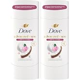 Dove Advanced Care Antiperspirant Caring Coconut, 2 Count Deodorant Stick for Women, for 48 Hour Protection And Soft And Comfortable Underarms, 2.6 oz