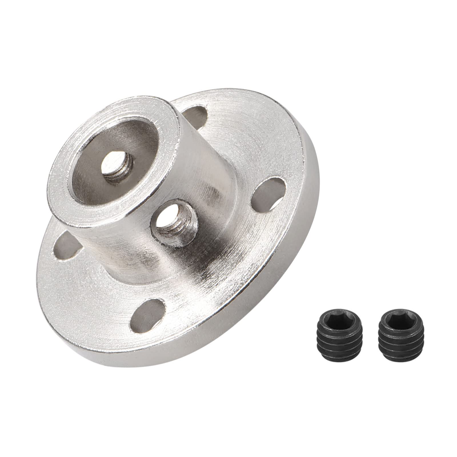 DMiotech 10mm Inner Dia H13xD16 Flange Coupling Connector Rigid Guide Shaft Support Coupler Shaft Coupling with Screws for DIY RC Model Motors Silver