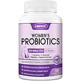 ZEBORA Probiotics for Women Digestive Health with Enzymes, Prebiotics, Vaginal Probiotics, D Mannose & Cranberry, 100 Billion CFUs Probiotic for Gut Health & Urinary Tract Balance, 180 Veggie Capsules