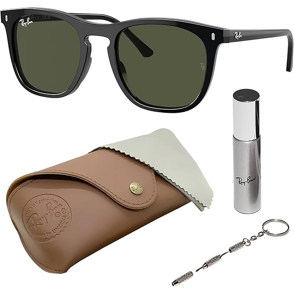 Ray-Ban RB2210 Sunglasses Bundle: RB 2210 901/58 Black Polar Green