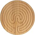 BambooMN Cretan Style 7 Circuit Bamboo Finger Labyrinth – 6” Carbonized Brown – 1 Unit