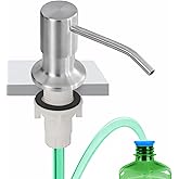 Dish Soap Dispenser for Kitchen Sink, Built in Sink Soap Dispenser Brushed Nickel, Countertop Soap Dispenser Stainless Steel Pump with 47" Extension Tube kit, No Need to Fill Little Bottle Again