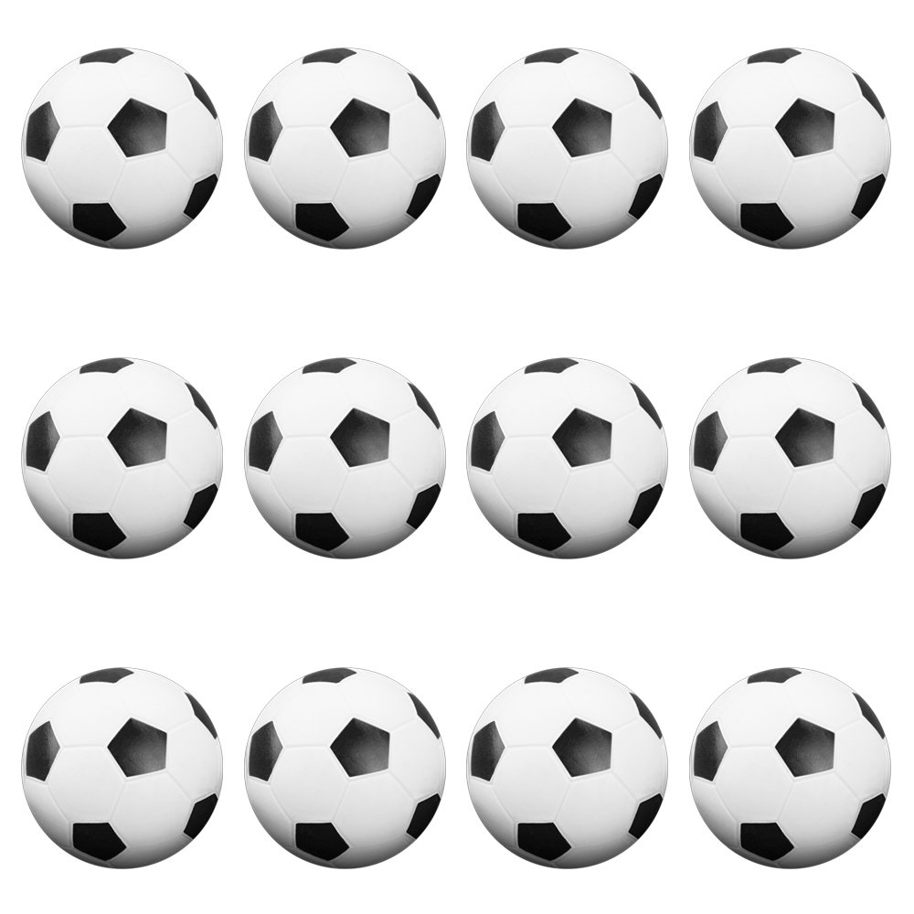 Brybelly 12 Pack of Soccer Style Foosballs, Black & White Textured – for Standard Foosball Tables & Classic Tabletop Soccer Game Balls