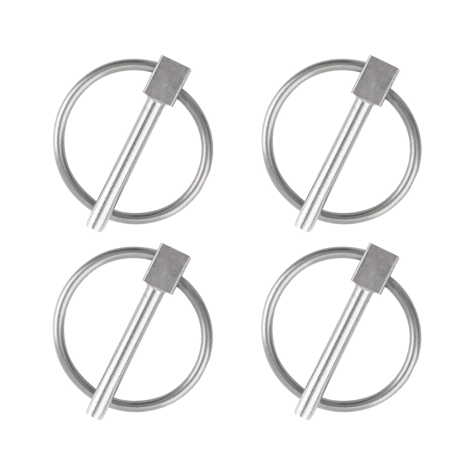 INCREWAY Lynch Pin,4PCS Dia 4mm Stainless Steel Round Safety Pins Trailer Lock Pin Retaining Pins Lynch Pin Fasteners for Track Farm Lawn