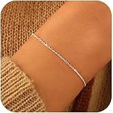 UTISUVIKO Gold Bracelet for Women,925 Sterling Silver Simple Plain Chain Bracelet to Daughter 14k Gold Plated Dainty O-Shaped Twisted Link Chain Birthday Valentines Day Jewelry Gifts