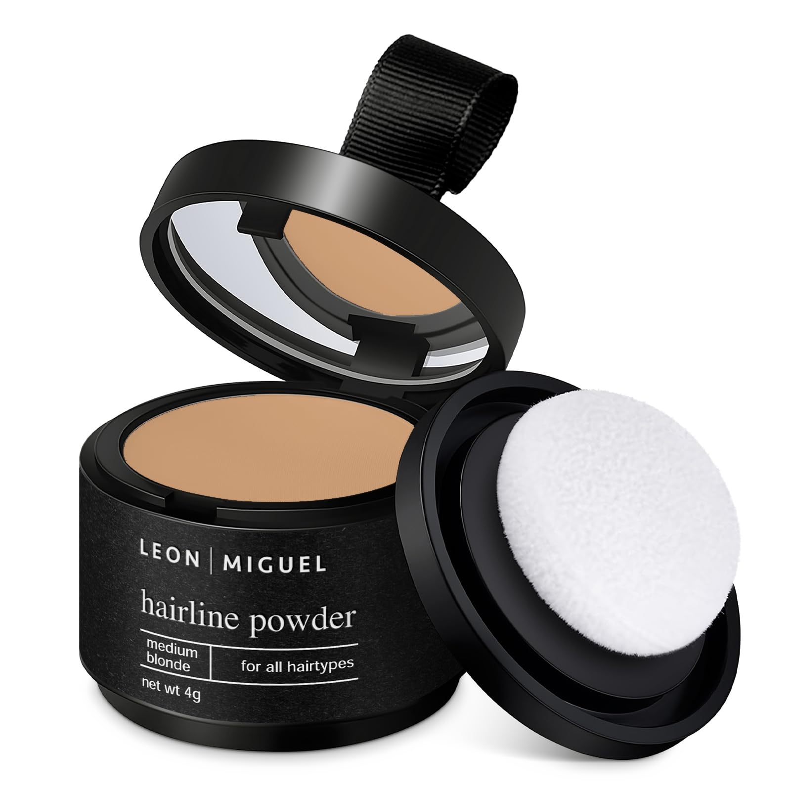 LEON MIGUEL Hair Line Powder - concealer/counter powder - 4g hair thickening and hair filler with shadow make-up waterproof (MEDIUM BLONDE)