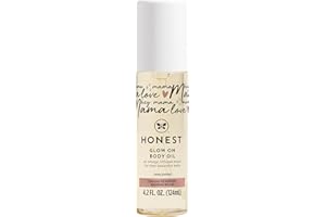 The Honest Company Honest Mama Hydrating and Soothing Glow On Body + Belly Oil | Plant Based, Hypoallergenic, Fragrance Free | 4.2 fl oz