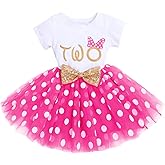 Baby Girls Newborn It's My 1st/2nd Birthday Cake Smash Shinny Printed Sequin Bow Tutu Princess Dress
