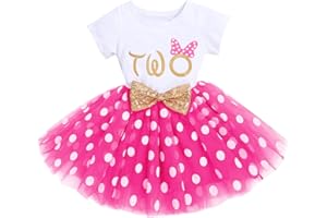 IMEKIS Baby Girls Mouse 1st 2nd Birthday Dress Polka Dots Tulle Tutu Cake Smash Summer Party Photo Props