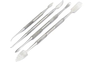 YOOZENA AA PRO SPATULAS Dental LAB Instruments Cement Plaster Mixing Stainless Steel Double Ended Standard Set of 4 A+ Quality