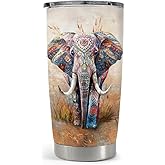 SANDJEST Elephant Tumbler 20oz Stainless Steel Insulated Coffee Travel Mug Cup for Women Girls on Birthday Christmas Mothers Day