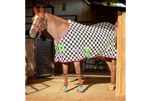 Jeffers Expression Fleece Cooler for Horses, Standard Neck, Skater Cowgirl 78"- Equine Towel Blanket, Moisture Absorbent, Light Weight, Best for Drying, Exercise, Bathing, Adjustable Belly Bands