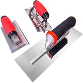 klmaying Concrete Trowel Set, 3 Pack Edger Groover Kit, Stainless Steel | 3 concrete tools: 11x4 in trowel, 6x3 in edger and groover for cement, stucco, mortar work on patio, sidewalk, garage floor
