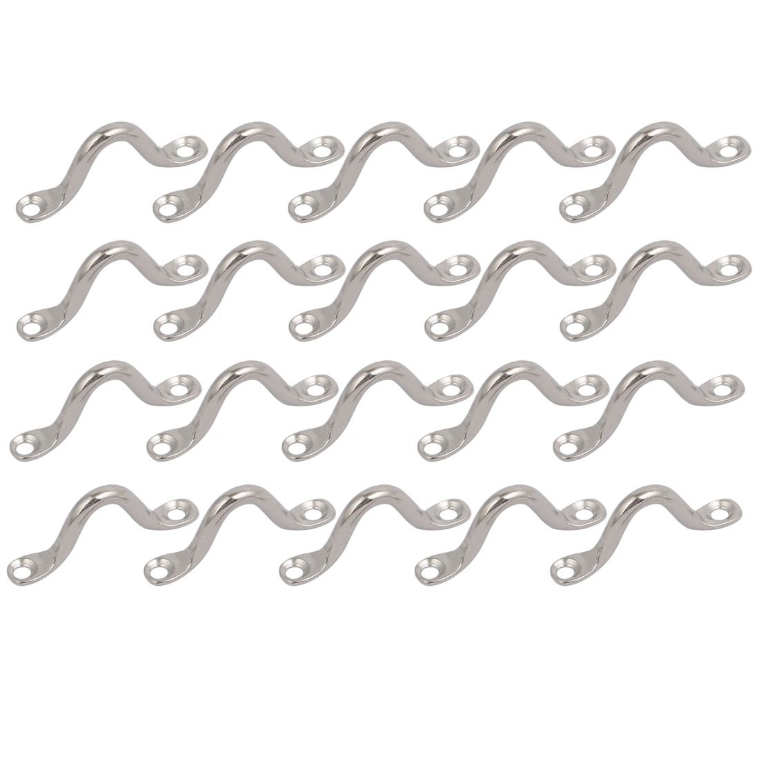 sourcing map 316 Stainless Steel 4mm Thick Shape Fixed Buckle Pad Eye Plate 20pcs