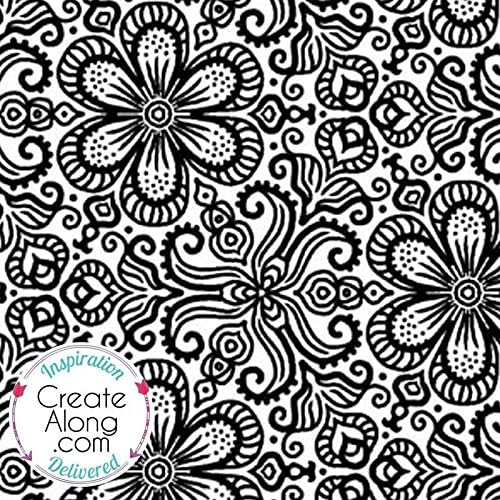 Silkscreen Stencil Blooming Buds Pattern Crafting, Polymer Clay + Mixed Media