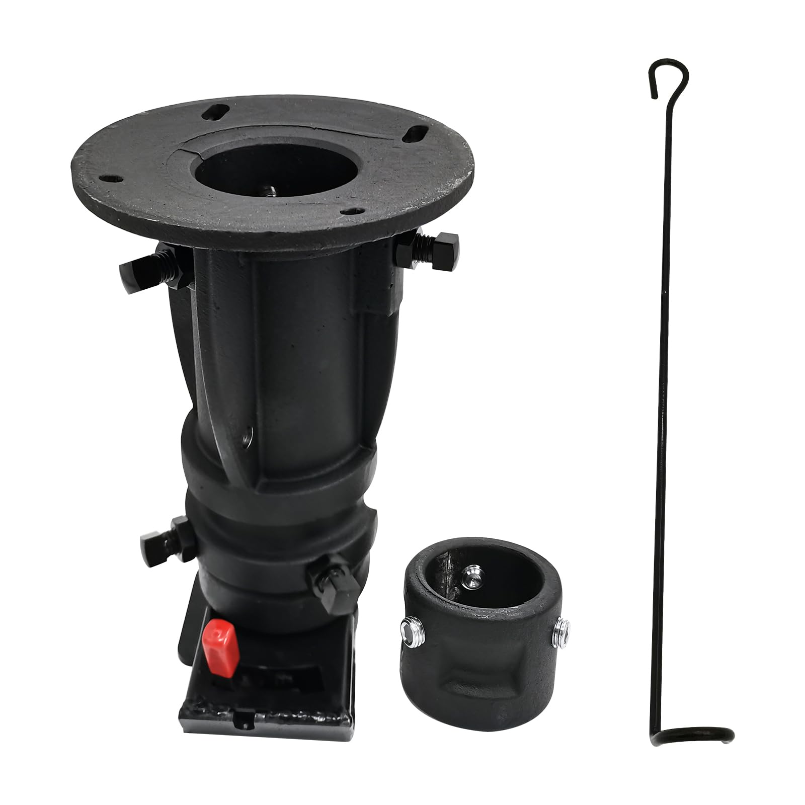 Photo 1 of JaoRop C5G1216 Gooseneck Adapter Adjustable Cushioned Fifth 5th Wheel,Fifth Wheel to Gooseneck Coupler Towing Adapter 12"-16" for Camper/RV/Trailer's Kingpin Box
