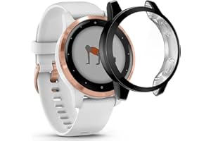 WUWOCJ Screen Protector Cases Compatible with Garmin Vivoactive 4S/Venu 2S 40mm,All-Around Soft TPU Protective Case Bumper Frame Cover (Black)