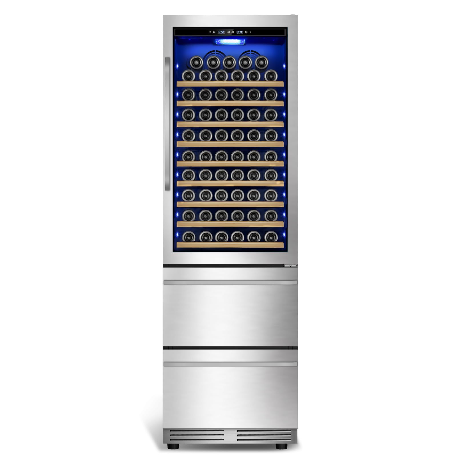 Photo 1 of ***FACTORY SEALED***Tylza Wine and Beverage Refrigerator, 24'' Dual Zone Wine Fridge with Dual Drawers, Holds 160 Cans and 120 Bottles, Reversible Door, Built-In or Freestanding, Beverage Fridge for Home or Commercial