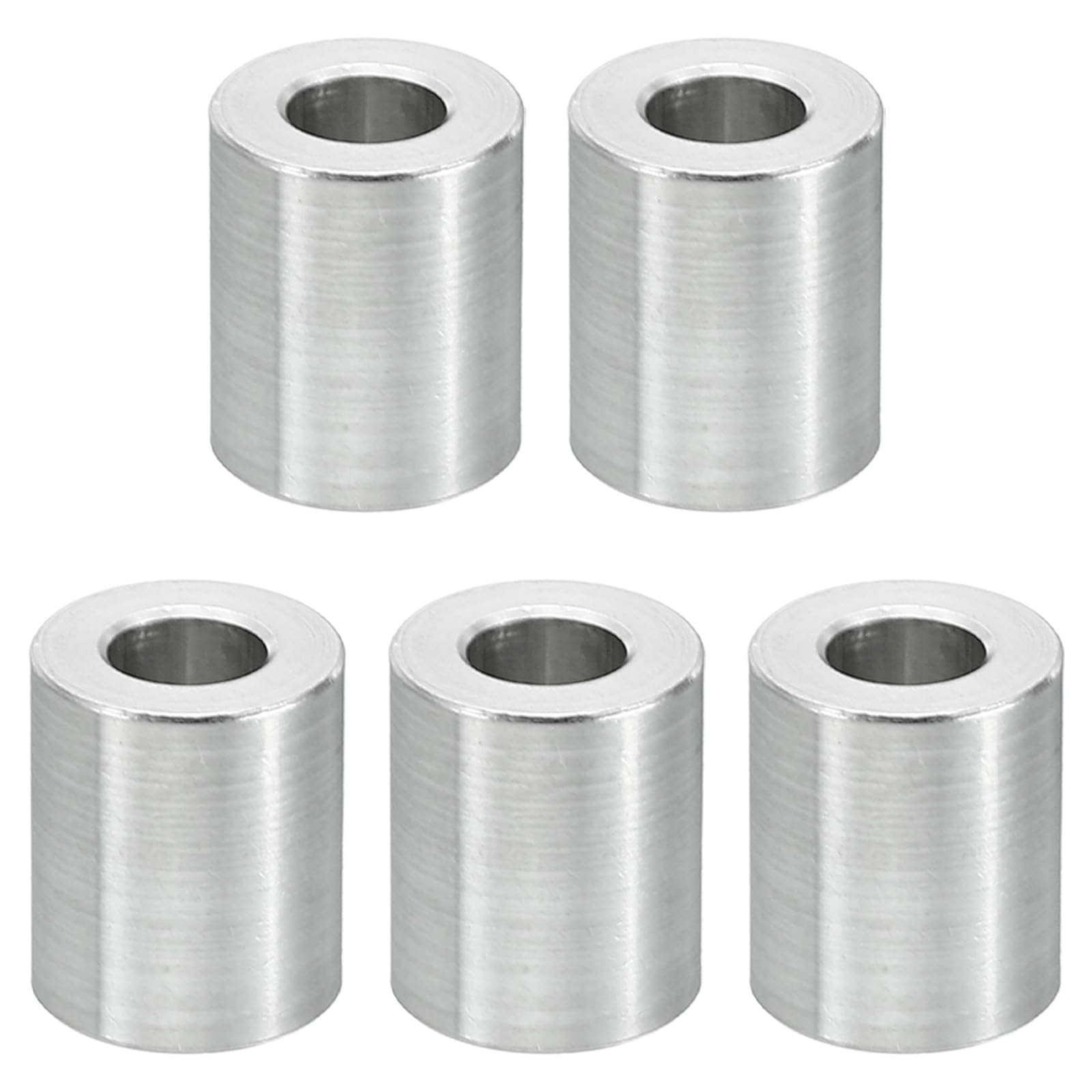 PATIKIL M5 Aluminum Spacers, 5 Pcs Metal Spacer Aluminum 5.2mm ID x 10mm OD x 12mm L Aluminum Spacer Screw Standoff Round for 1/5inch or M5 Screw Bolts