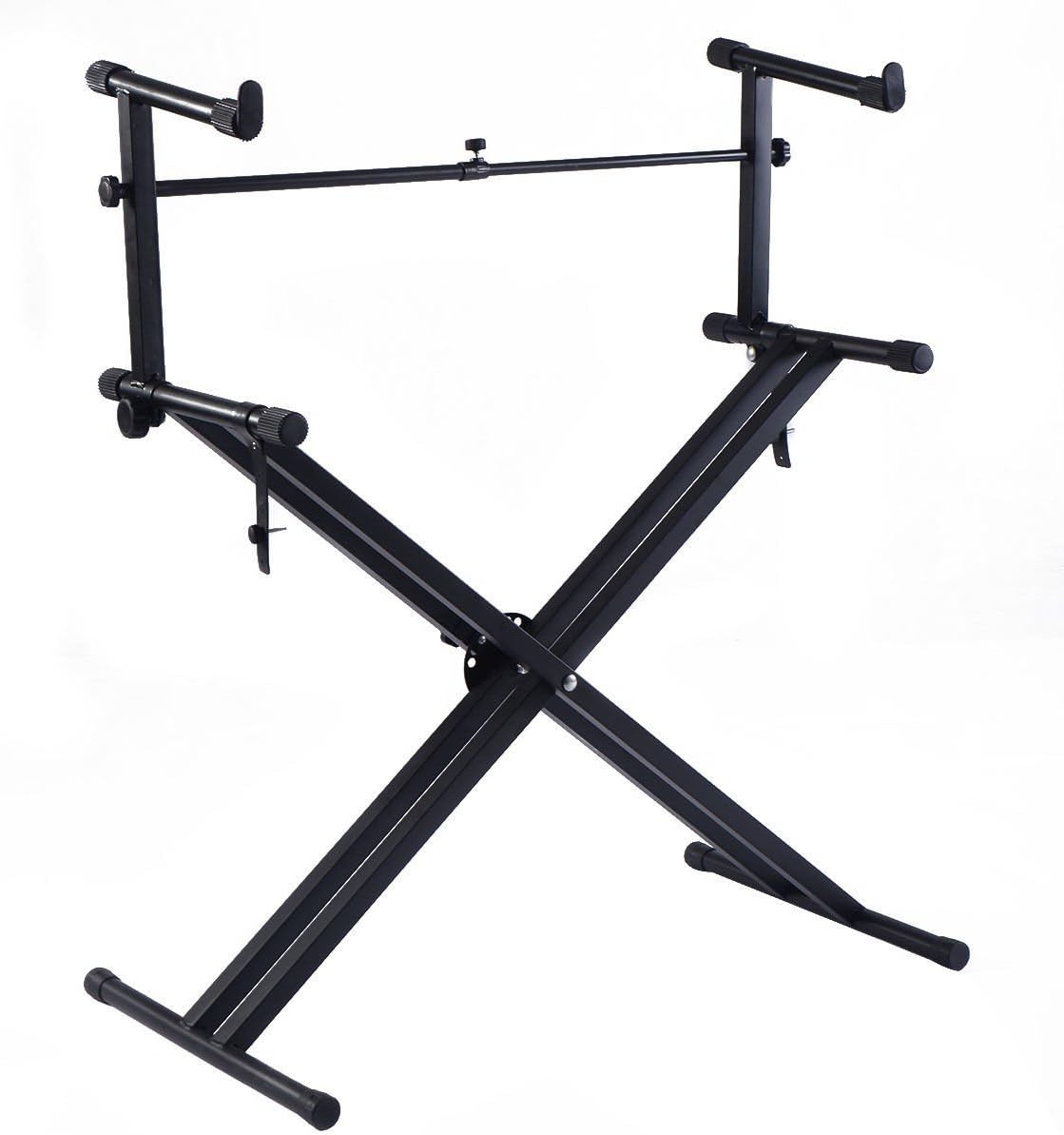 Pro 2-Tier X Style Dual Keyboard Stand Adjustable Electronic Piano Double