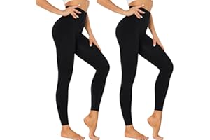 Hi Clasmix 5 Pack Super Soft Leggings for Women-High Waisted Tummy Control Workout Yoga Running Gym Fitness Active Pants