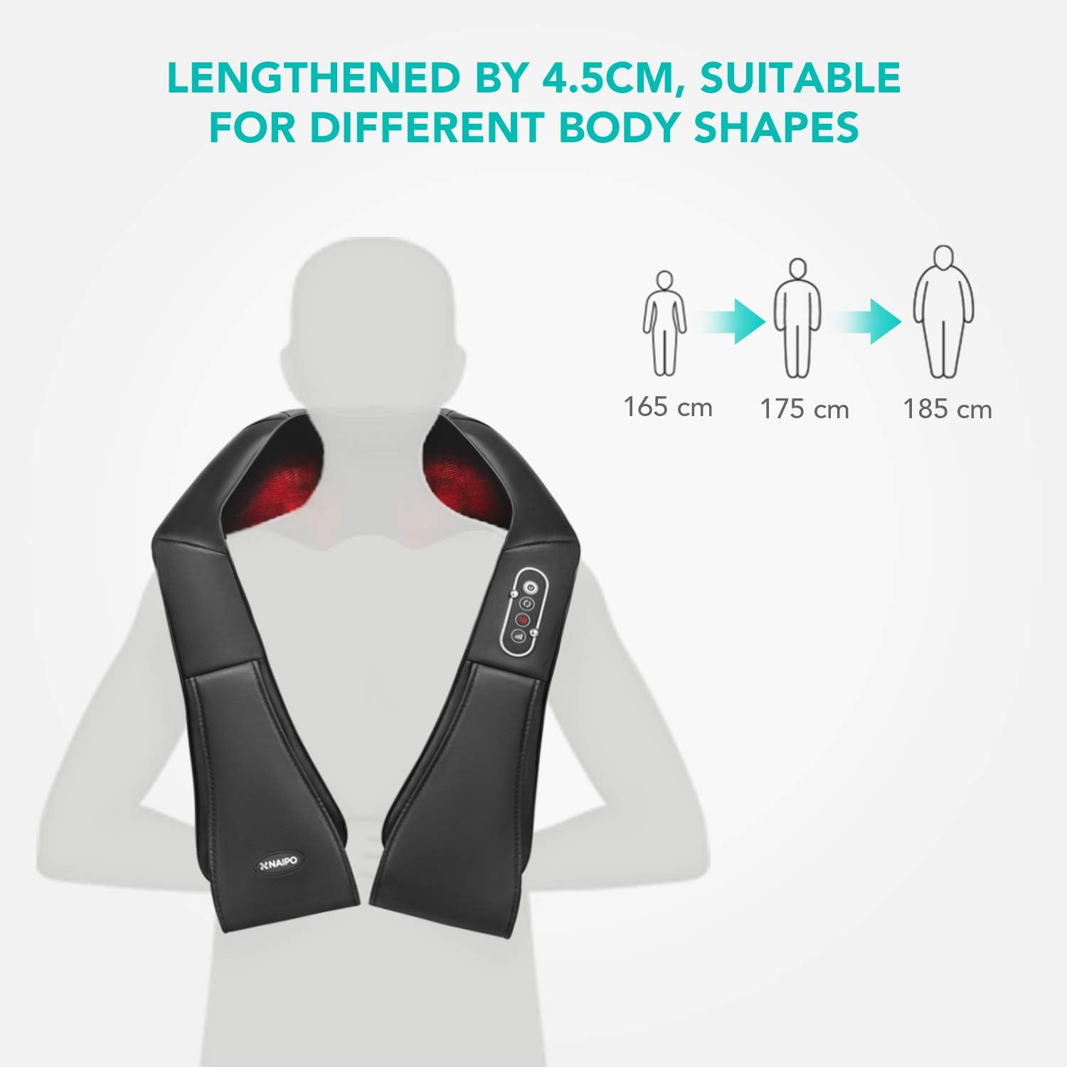 Naipo Shiatsu Back and Neck Massager with Heat Deep Kneading Massage for Neck, Back, Shoulder, Foot and Legs, Use at Home, Car, Office: Health & Personal Care