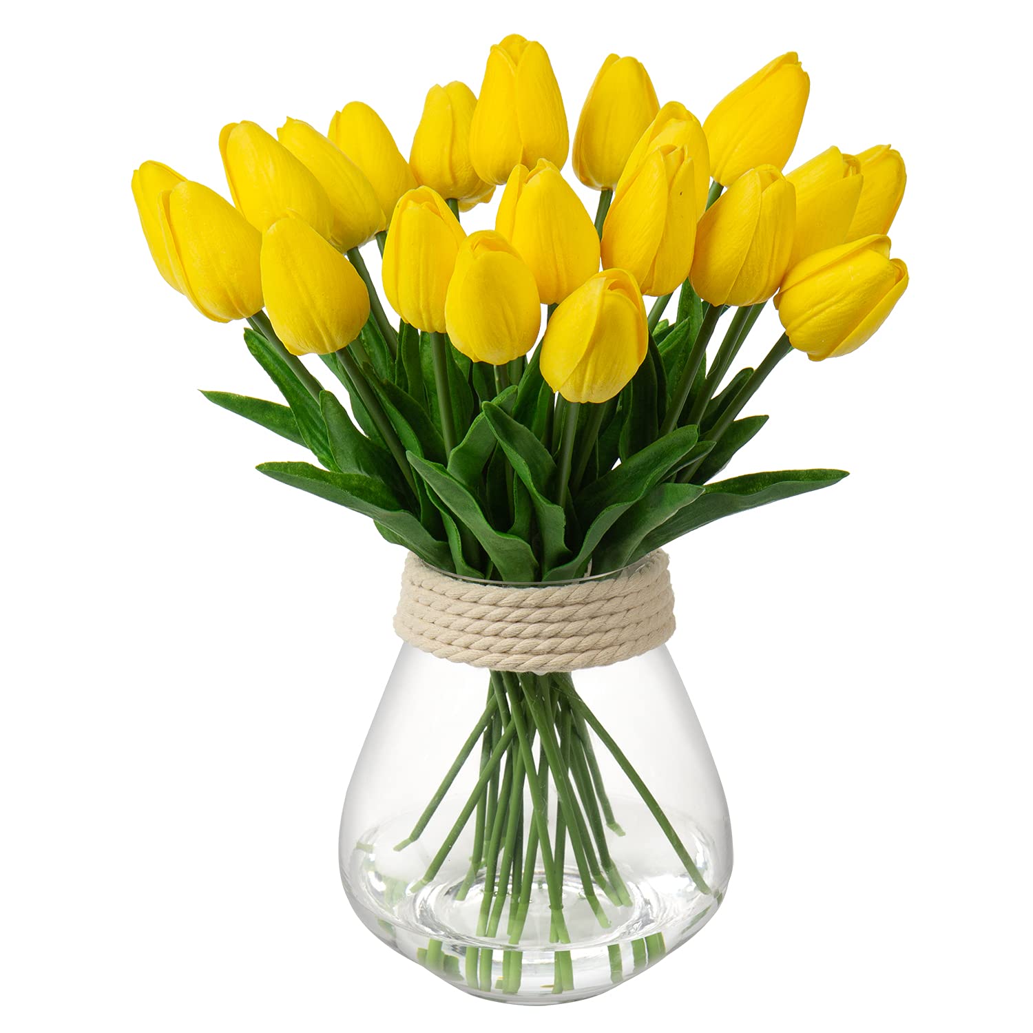 Briful 20PCS Artificial Tulips Real Touch Artificial Flowers Bulk Fake Tulips PU Latex Material Faux Flowers Wedding Bouquet for Garden Party Home Decoration