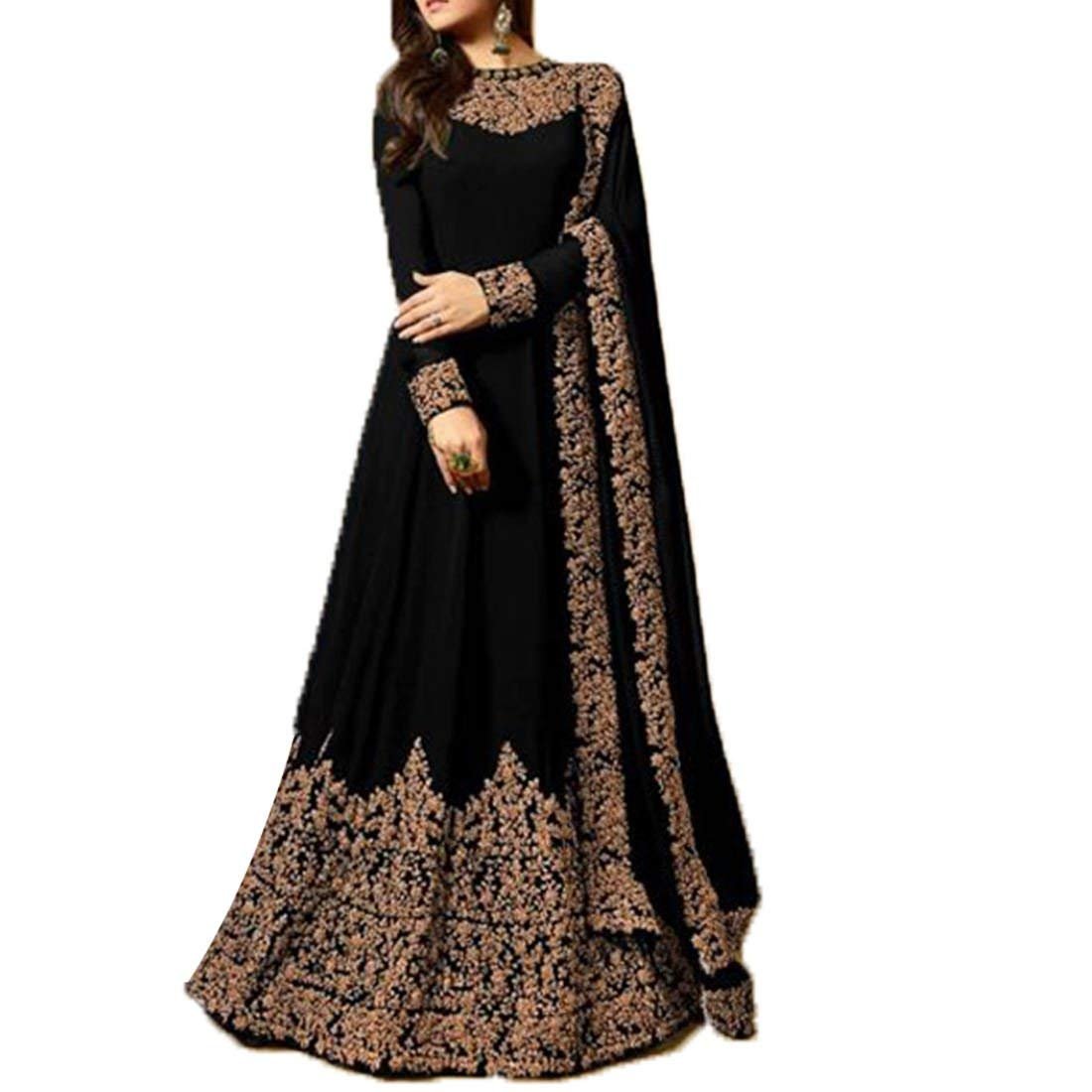 khileshwai fashion store women's georgette semi stitch anarkali salwar suit multi color