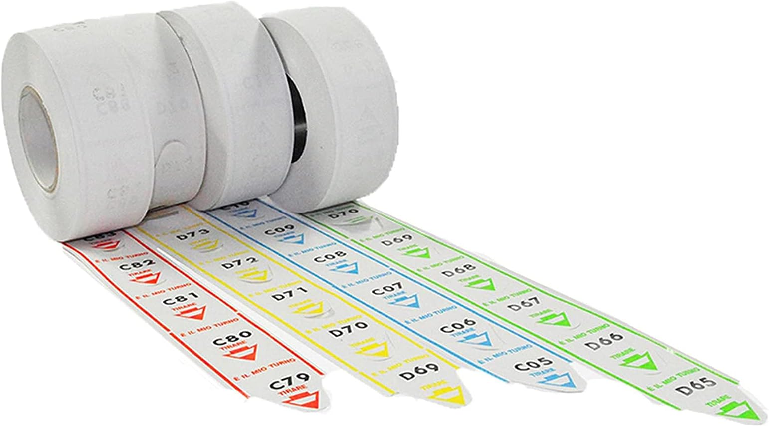 5 Rolls of 2000 Tickets for Queue Elimination Numbers – Dovetail Joints – Numbered green