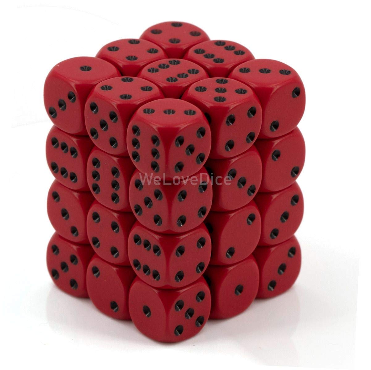 Chessex CHX25814 Dice - Opaque: 36D6, Red/Black