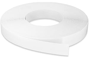 LEYAFLEX White Edge Banding 1 inch x 25 ft Melamine Iron On Adhesive Edging Cabinet Repair Laminate Shelf Board Countertop Furniture Strip Wood Veneer Tape Trim Peel Stick Cabinet Molding Vinyl PVC Iron