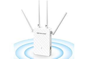 NEWFAST 2025 WiFi Range Extender,Wireless Repeater for Home with 4 Rotating Antennas,MU-MIMO,4X Faster,Covers Up to 9,800 Sq.