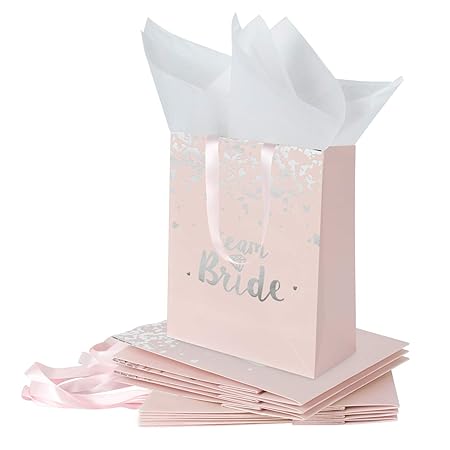 Loveinside Bolsas De Regalo Medianas De Kraft-Equipo Novia Astilla Lámina Bolsa De Regalo De Papel Rosa con Papel De Seda - Boda, Favor De Fiesta, ...