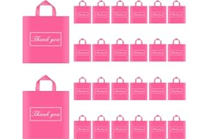 Odseciran 50/100 Pcs Thank You Bags for Small Business, Shopping Bags with Handle, Plastic Bags, Shopping Bags