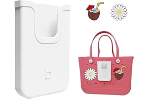 EASYDOG Silicone Phone Holder Compatible with Bogg Bag, Soft Silicone Charm Insert Accessories and Attachment for Bogg Beach Bags, Generic Portable Size Fits for iPhone and Android Phones White