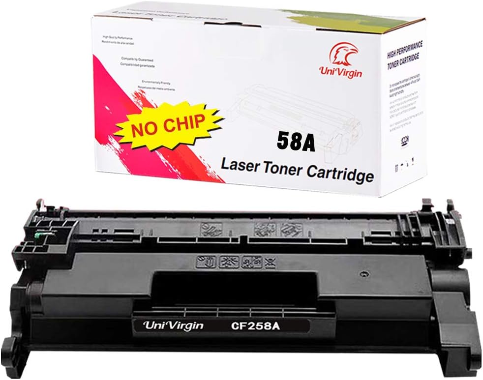 Univirgin (NO CHIP) Compatible Toner Cartridge Replacement for HP CF258A 58A for use in HP Laserjet Pro M304 M404n M404dn M404n 04dw, MFP M428fdw M428fdn M428dw Printer. (Black, 1-Pack)