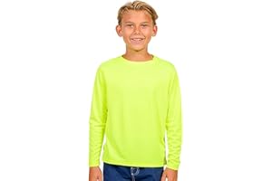 INGEAR Boys Rash Guard Long Sleeve Swim Shirt - Quick Dry UPF 50+, Kids Fishing Shirt, Dry fit Shirts for Boys Sizes XS-XL